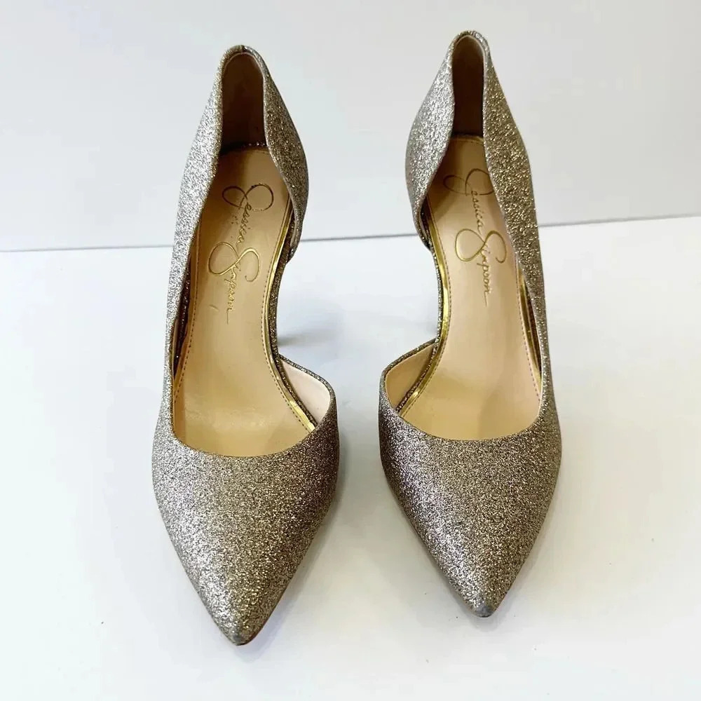 JESSICA SIMPSON Sparkly D'Orsay Party Heels‎ Size 7.5